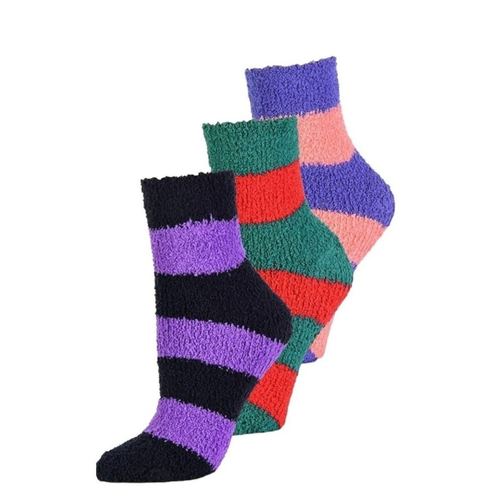 NWT MOPAS 3Pack Ladies' Soft and Cozy‎ Winter Plush Gripper Socks Size 9-11